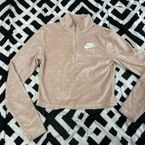 Nike air velvet crop zip up pullover